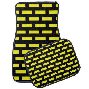 Wall Pattern Black and Yellow Car Mat