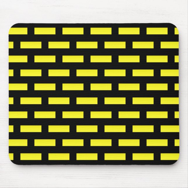 Wall Pattern Black and Yellow Mouse Pad (Front)