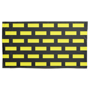 Wall Pattern Black and Yellow Pillow Case