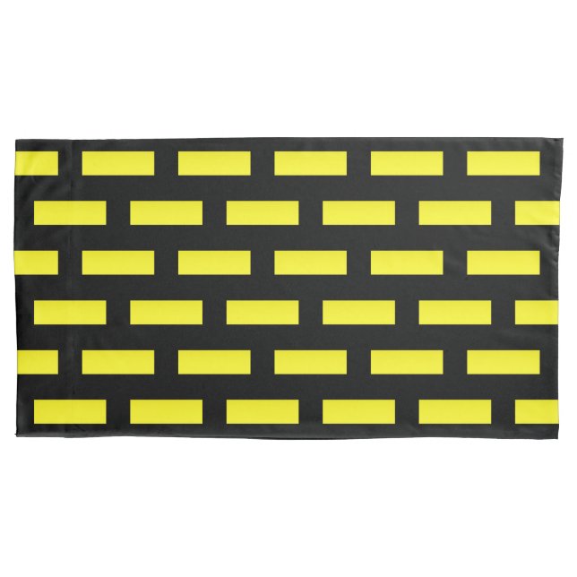 Wall Pattern Black and Yellow Pillow Case (Front)