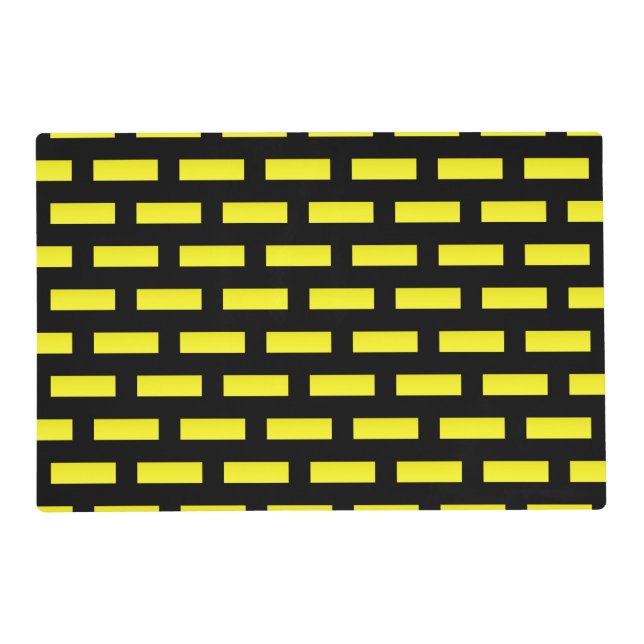 Wall Pattern Black and Yellow Placemat (Front)