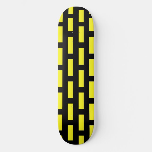 Wall Pattern Black and Yellow Skateboard Deck (Front)