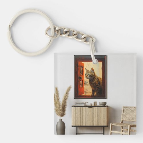 Wall picture frame with cat design keychain