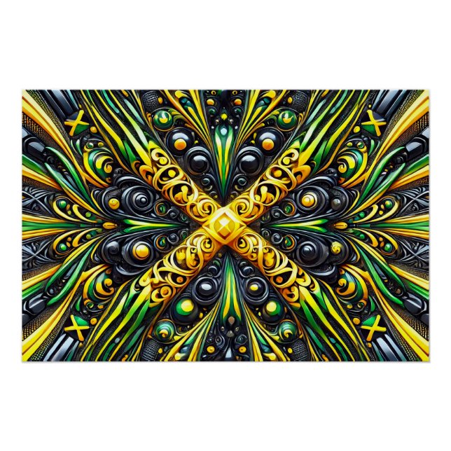 Wall poster with Jamaican Colors Design (Front)