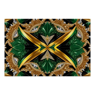 Wall poster with Jamaican Colors Design