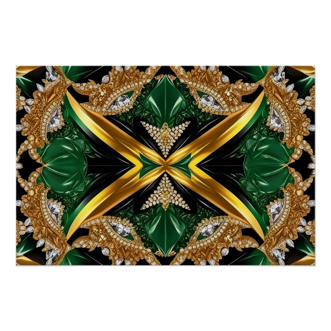 Wall poster with Jamaican Colors Design (Front)