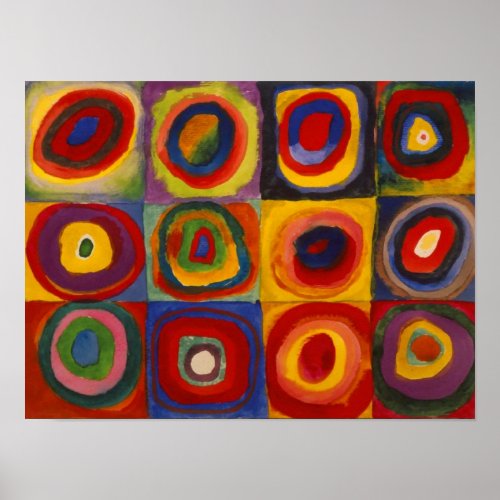 Wall Poster with Kandinskys Squares and Circles