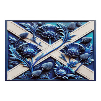 Wall poster with Scottish Thistles Design