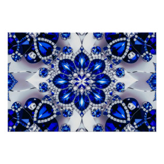 Wall poster with White Blue Colors Design