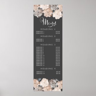 Wall Print Hair Beauty Beautician Price Poster