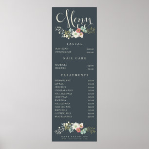 Wall Print Spa Salon Beautician Menu Price List