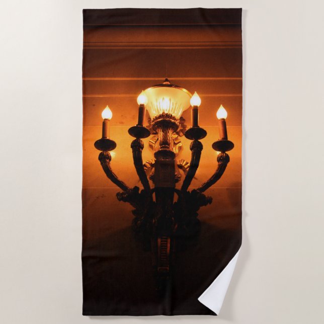 Wall Sconce Antique Aesthetic  Beach Towel (Front)