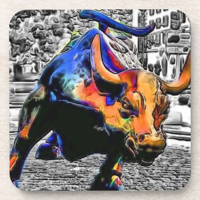 Wall St. Bull Drink Coaster (Front)