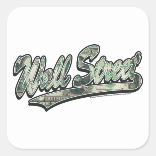 Wall Street _ 1000 Dollar Bill Square Sticker