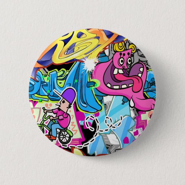 Wall Street Art Pinback Button (Front)