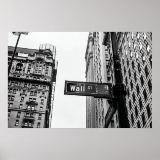 Wall Street Black and White Poster