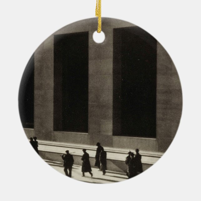 Wall Street (by Paul Strand, 1915) Ceramic Ornament (Back)
