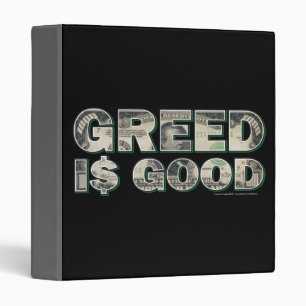 Wall Street/ Greed is Good 3 Ring Binder