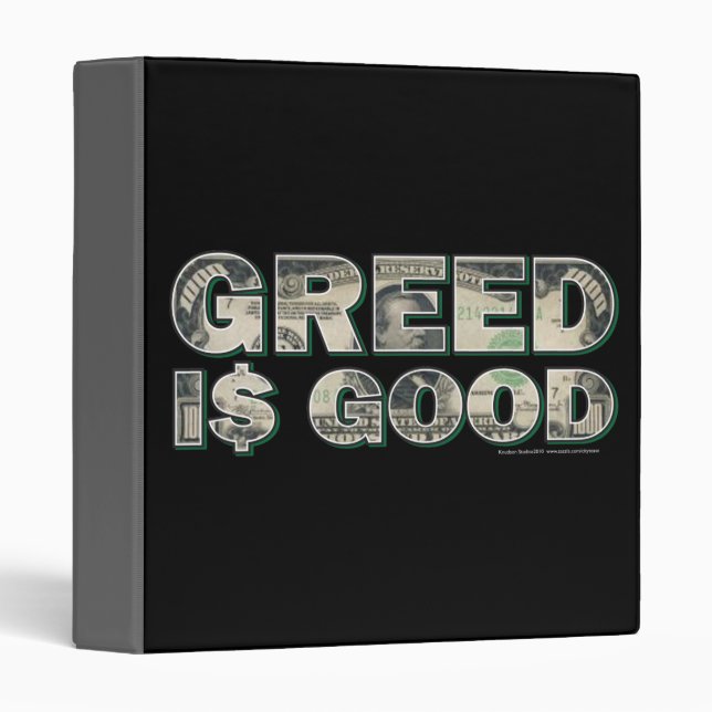 Wall Street/ Greed is Good 3 Ring Binder (Front/Spine)