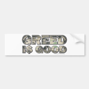 Wall Street/ Greed is Good Bumper Sticker