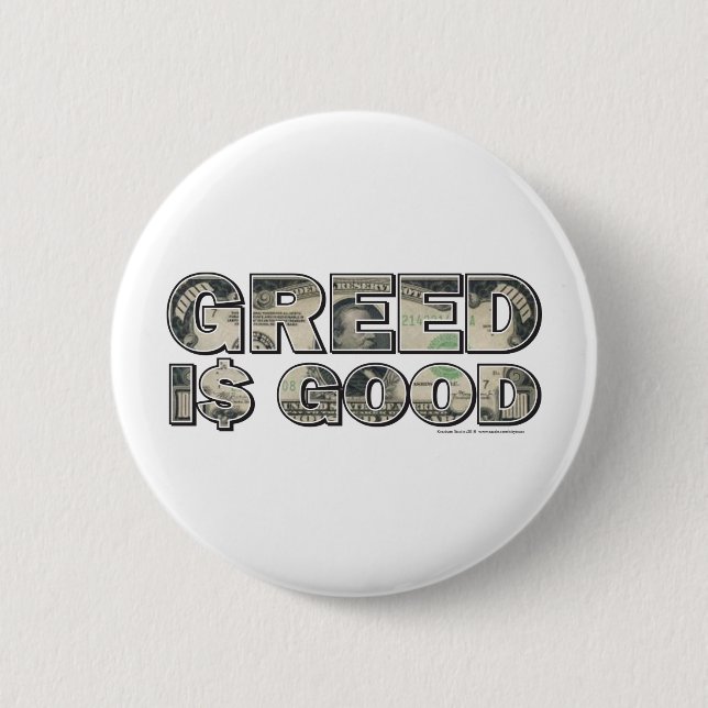 Wall Street/ Greed is Good Button (Front)