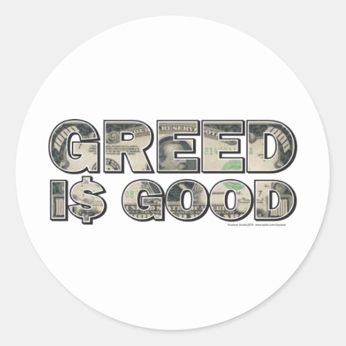 Wall Street Greed is Good Classic Round Sticker