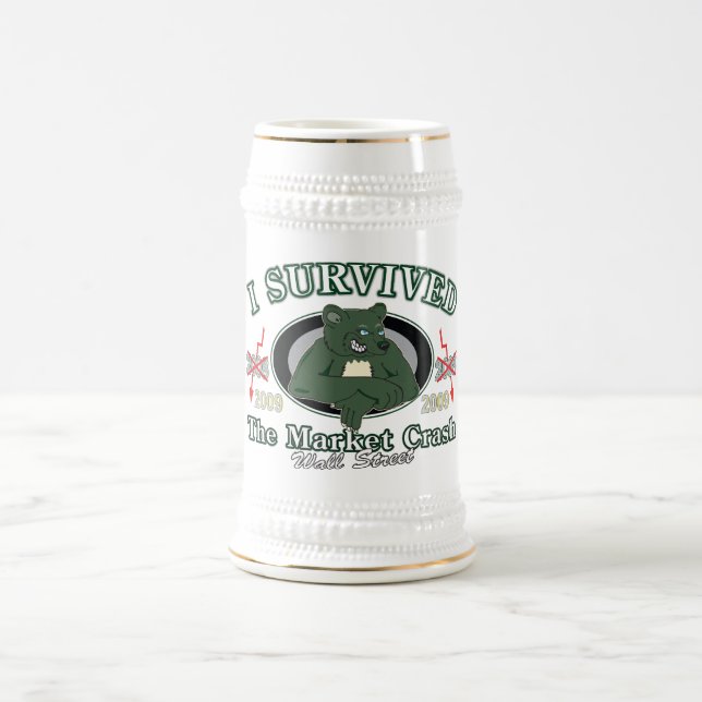 Wall-street/I Survived the Market Crash Beer Stein (Center)