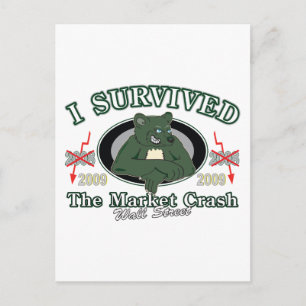 Wall-street/I Survived the Market Crash Postcard