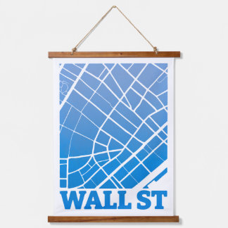 Wall Street – Minimalist New York Map Print Hanging Tapestry