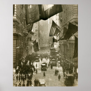Wall Street Party, End of WW1, 1918 Poster