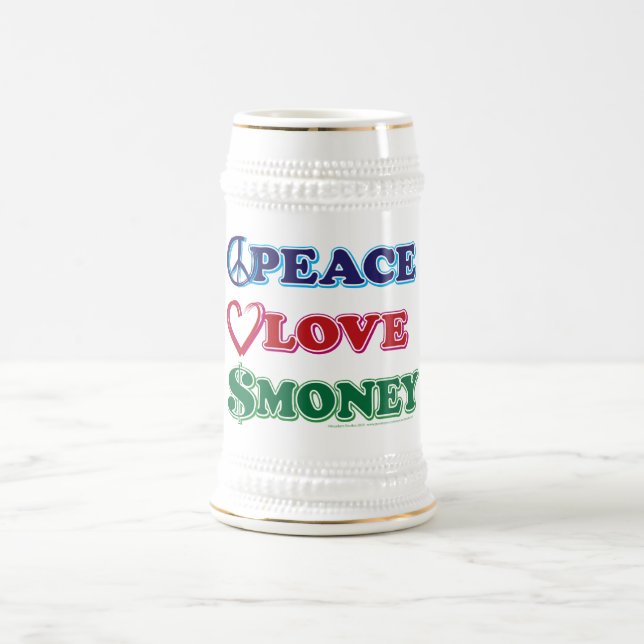 Wall Street/Peace Love Money Beer Stein (Center)