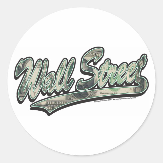 Wall-Street-Script-In-Bill Classic Round Sticker (Front)