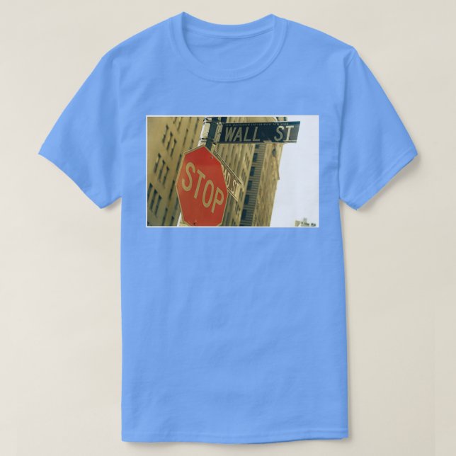 Wall Street Sign New York City Circa 2000 T-Shirt (Design Front)