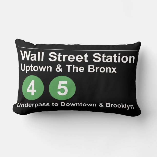 Wall Street Station Lumbar Pillow (Front)