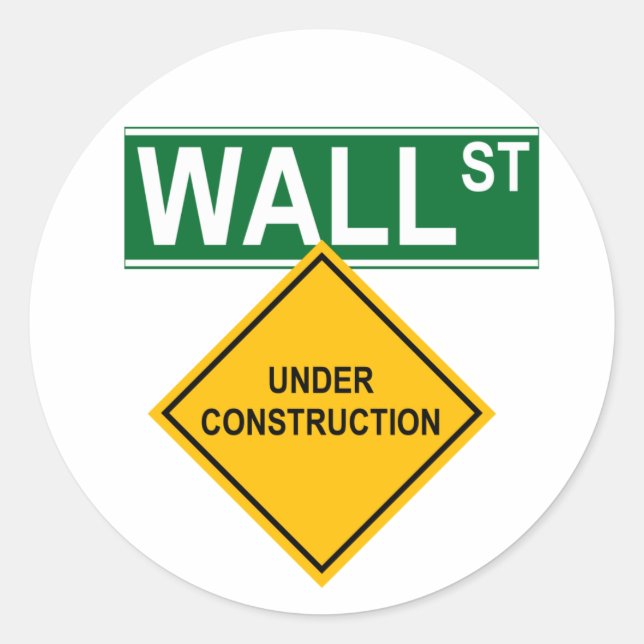 Wall Street Under Construction Classic Round Sticker (Front)