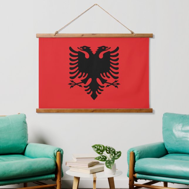Wall tapestry with flag of Albania (Living Room)