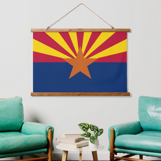 Wall tapestry with flag of Arizona, U.S.A. (Living Room)