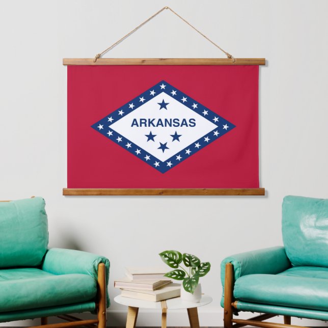 Wall tapestry with flag of Arkansas, U.S.A. (Living Room)
