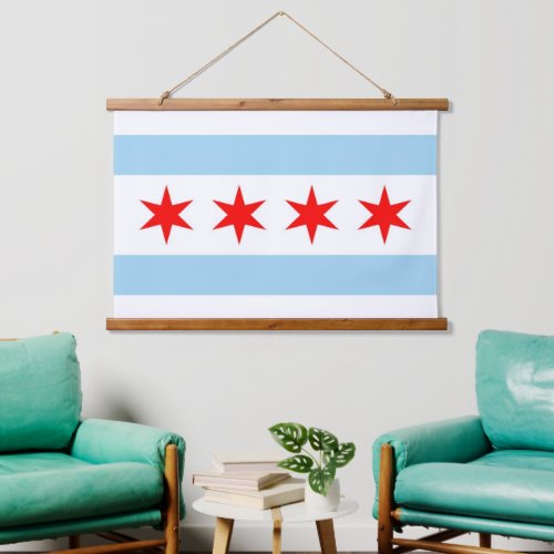 Wall tapestry with flag of Chicago City USA