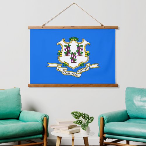 Wall tapestry with flag of Connecticut USA