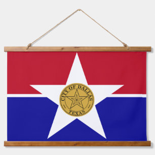 Wall Tapestry with flag of Dallas, Texas, U.S.A.