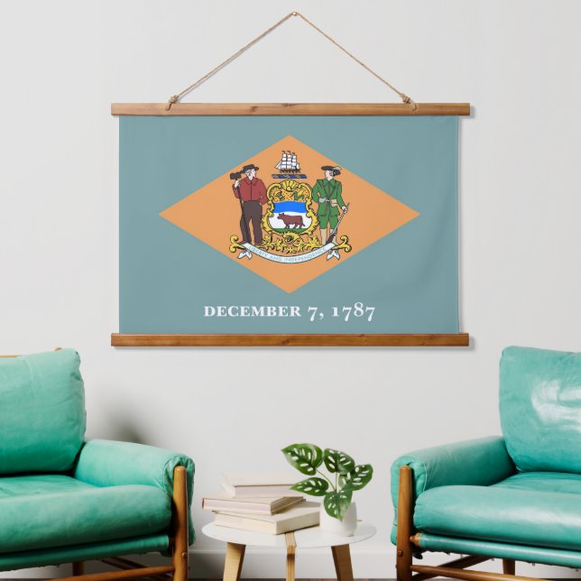 Wall tapestry with flag of Delaware, U.S.A. (Living Room)