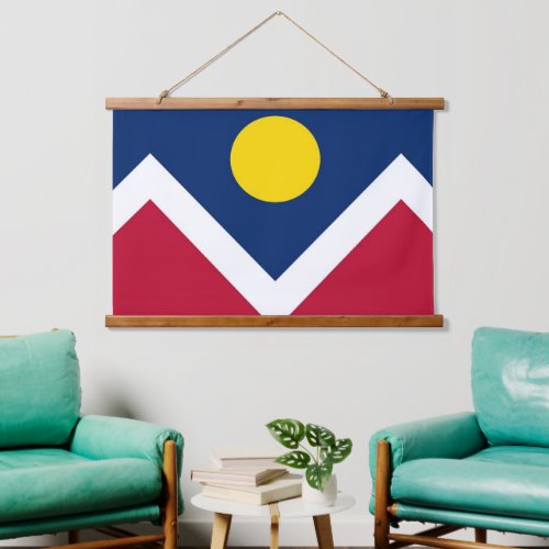 Wall tapestry with flag of Denver Colorado US