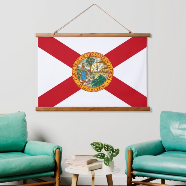 Wall tapestry with flag of Florida, U.S.A. (Living Room)