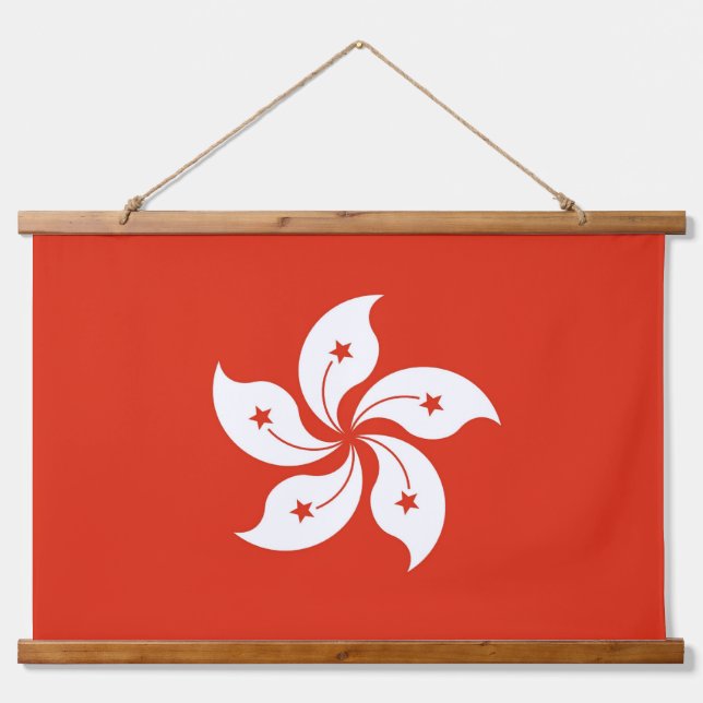 Wall Tapestry with flag of Hong Kong (Front)