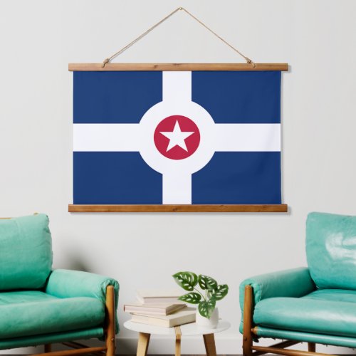 Wall tapestry with flag of Indianapolis USA