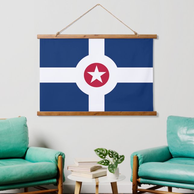 Wall tapestry with flag of Indianapolis, U.S.A. (Living Room)