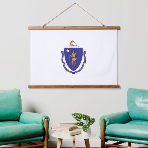 Wall tapestry with flag of Massachusetts USA