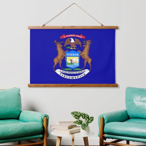 Wall tapestry with flag of Michigan USA