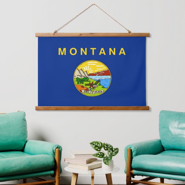 Wall tapestry with flag of Montana, U.S.A. (Living Room)